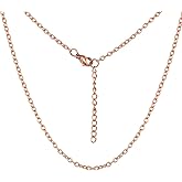 ChainsHouse Thin Rolo Chain Necklaces for Women Men, 1.4MM/2MM Cable Chains with 5cm Extender Chain, Stainless Steel/Black/14K Gold/Rose Gold Plated Sturdy Women's Chain Necklaces, 16-30 Inch