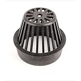 Premium USA Made 6" Inch Outdoor Round Atrium Drain Grate Cover - Fits 6" Inch Sewer &amp; Drain Pipe/Fittings, Also Fits Triple Wall Pipe &amp; Corrugated Landscape Pipe 6" (Black)