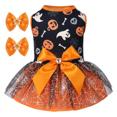 Ghost Print Dog Halloween Dress