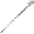 TJATSE Extra Long Shank Carbide Burr SC-5L6 Tungsten Rotary File Double Cut Die 1/2 Inch Head Cutter Cylinder Ball, 1/4 Inch Diameter 6 Inch Long Shank, for Die Grinder Drill Bit
