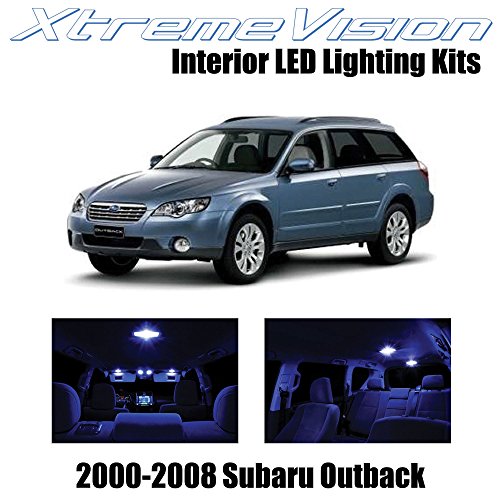 XtremeVision Subaru Outback 2000-2008 (10 Pieces) Blue Premium Interior LED Kit Package + Installation Tool