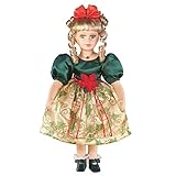 Women's Holly Christmas Porcelain Collectible Doll