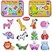 Kolimix Wooden Shapes Puzzle Jigsaw for Kids Age 3+ Years Old, Animals Insects Patterns Sorting Games Kindergarten Preschool Montessori Educational Toys for Toddlers for Children Boys Girls 12 Pack
