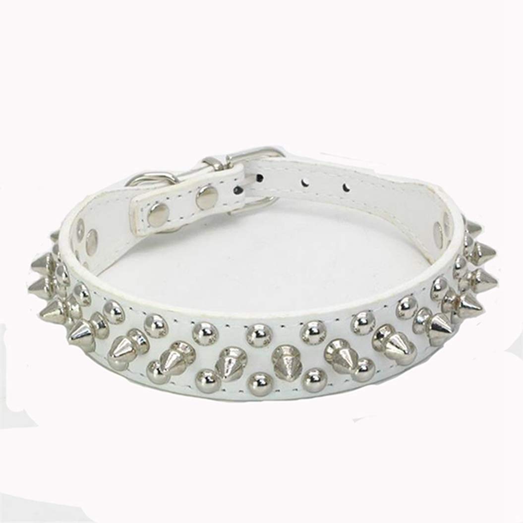 TELEYI Mushrooms Spiked Rivet Studded Adjustable Pu Leather Pet Collars for Cats Puppy Dogs