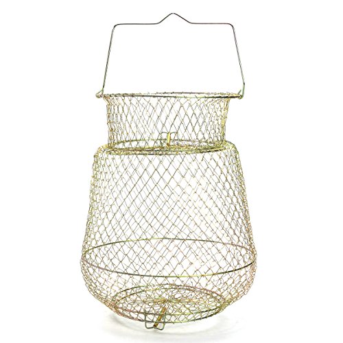 TANCHEN 30cm Length Foldable Steel Wire Fishing Pot Trap Net Crab Shrimp Cage Fishing Basket