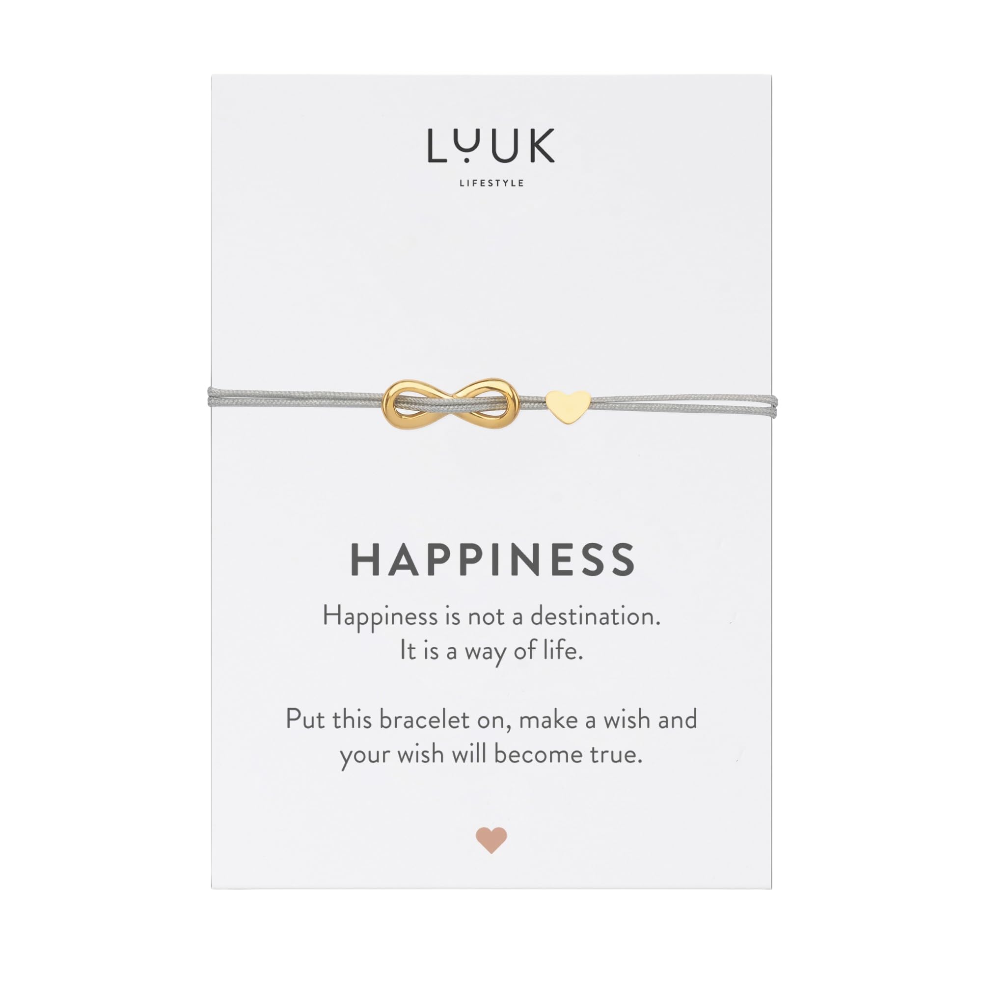 LUUK LIFESTYLE Filigree bracelet with infinity pattern pendant, simple and minimalist fashion accessory, gift idea for girlfriend, bride, lucky charm, friendship symbol, best friends, gold