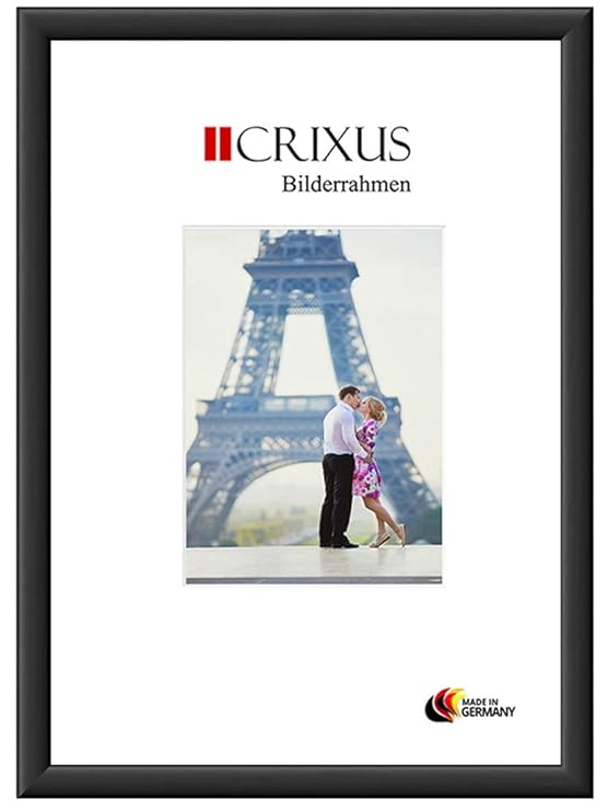 CRIXUS Crixus38M Bilderrahmen für 80 x 120 cm Bilder, Farbe: Schwarz-Matt, Holzrahmen MDF mit Acryl-Glas, Rahmen Breite: 38mm