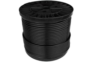 FOLUXING 200FT Black Vinyl Coated Wire Rope, String Lights Hanging Kit,Black Cable Railing Kit, DIY Balustrades,1/8Inch (3 mm) Overmolded to 3/16 Inch(5mm)