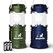 MalloMe Camping Lantern Green Blue 2 Pack Lanterns for Power Outages, Camping Lights for Tent Hanging, Camp Light Tent Lamp Emergency Battery Powered LED Lantern (Rechargeable Batteries Not Included)