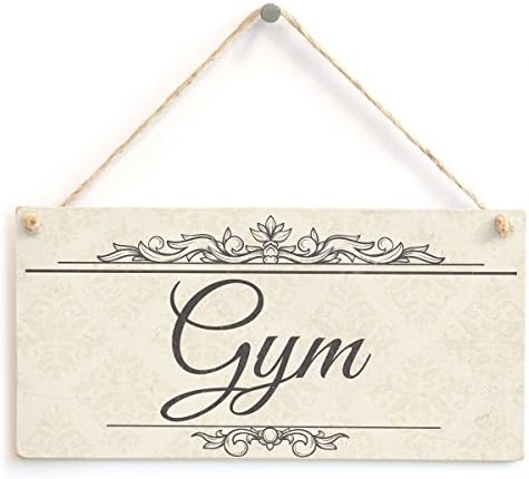 Meijiafei Gym - Shabby Chic Style Room Door Sign For Home Gym Door 10" X 5"