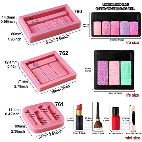 Small-Makeup-Tools-Silicone-Fondant-Molds-Set-Brush-Lipstick-Powder-Blusher-Eyeshadow-Palette-23-Cavity-4-Bundle