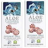 Aloe Cadabra Flavored Personal Lubricant, Best Natural Lube Oral Gel for Her, Him & Couples, Peppermint, 2.5 oz (Pack of 2)