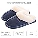 Womens Slipper Faux Fur Fluffy Slip-On House Suede Fur Lined/Anti-Skid Sole, Indoor & Outdoor, Blue, Asian43-44 Tag290/MS 44-45