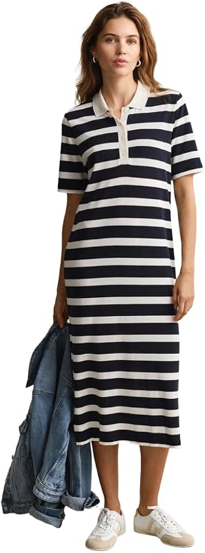 Reg Striped SS Polo Dress