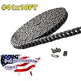 Donghua Standard #41 Roller Chain, 10 Feet with 1 Connecting Link
