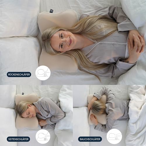 smartsleep Orthopaedic Pillow, Neck Support Pillow Recovery Pillow, Ergonomic Neck Pillow, Memory Foam Pillow with Head Recess for Back and Side Sleepers