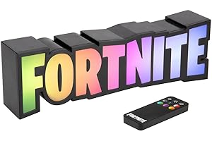 Fortnite RGB Colour-Changing Logo Light – Officially Licensed Gaming Lamp with Remote Control, Wall or Desk Display, USB Powe