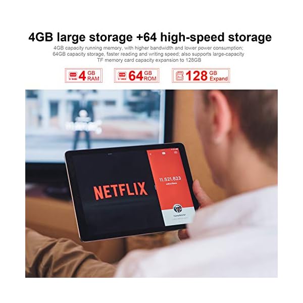 Android-100-Tablet-10-Inch-5G-Dual-WiFi-Tablets-with-Keyboard-4GB-RAM-64GB-ROM-128GB-Expand-Quad-Core-16GHz-Bluetooth-6000mAh-Type-C-Google-GMS-Certified-Tablet-PC 5G Tablet 10 Inch 4GB RAM + 64GB ROM/128 GB, Android 10 1.6Ghz Tablet PC 6000mAh, Dual Camera, Bluetooth Tablet Dual…