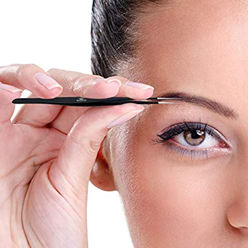 Surgical Tweezers for Ingrown Hair - Stainless Steel Precision Sharp Tweezers for Splinters, Ticks and Glass Removal - Best for Eyebrow Hair, Facial Hair Removal