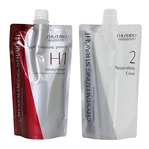 (USA Shipping) Hair Rebonding Shiseido Professional Crystallizing Hair Straightener (H1) + Neutralizing Cream (2) for Resistant to Natural Hair 400g+400g by shiseido Via USPS USA Shipping