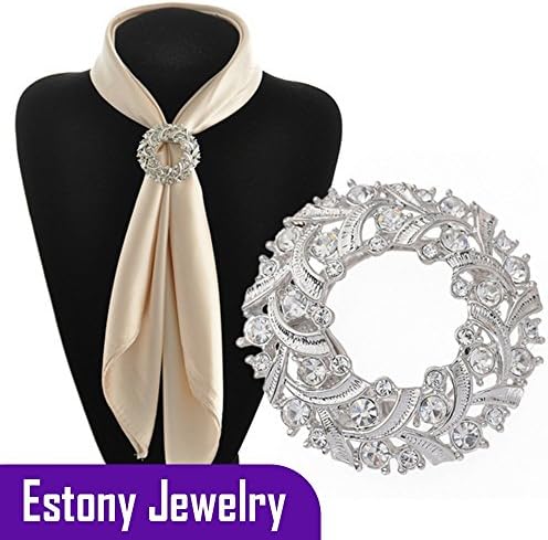 Rhinestone Pendant Scarf Buckle Brooch Clips Pin For Women