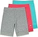 Lucky & Me Jada Little Girls Bike Shorts, Tagless, Soft Cotton, Lace Trim, Underwear, Reef 3 Pack, 9/10