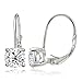 Sterling Silver Cubic Zirconia 6mm Round Leverback Earrings