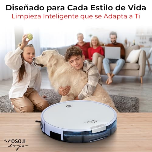 OSOJI Robot Aspiradora y Trapeador 3 en 1 - Aspirador Robótico - Dojo Duo 990 - Conexión WiFi, Filtro HEPA, Poderoso Sistema de Succión, Ultrasilenciosa