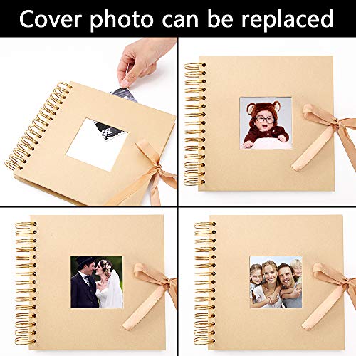 image for Vienrose DIY Scrapbook Photo Album with Cover Photo Pocket 80 Pages Si