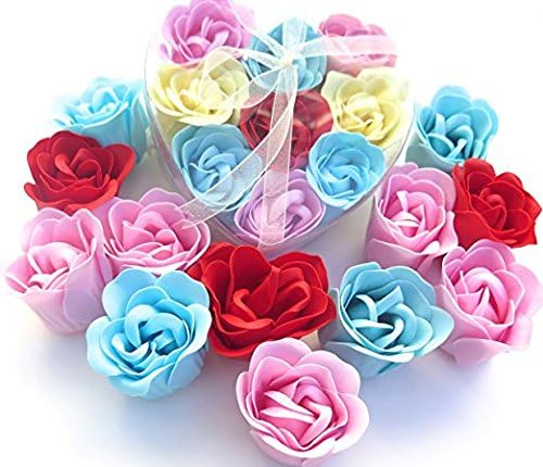 Easter basket Rose Scent Bath Bomb, Nine Colorful Rose Flower with Heart Gift Box. Pink+yello+blue +Red, go4