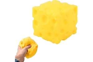 Big Cheese Squeezes Toy, Giant Cheeses Stress Ball Slow Rebounding Cheeses Fidgets Toys, Stress Relief Cheese Cube Foam Bread