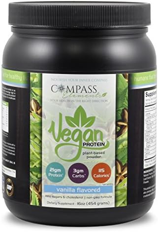 Vegan Plant-Based Protein Powder, Organic Hemp &amp; Natural Pea protein, Spirulina, Non-GMO 1.25 (Vanilla)