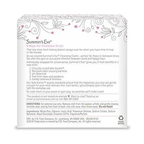 Summer's Eve Feminine Cleansing Wipes, Island Splash, 16 Count, 12 Pack