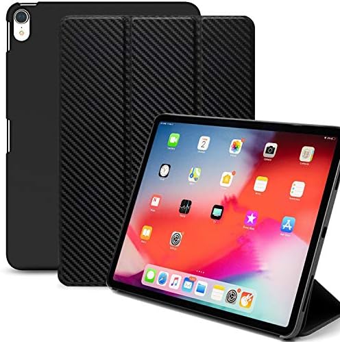 KHOMO iPad Pro 12.9 2018 (3rd Gen) Case Dual Ultra Slim Lightweight Case with Stand and Magnetic Smart Cover Full Body Protection for Apple iPad Pro 12.9 2018 - Carbon Fiber