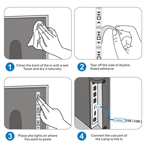 image for Idefair TV LED Strip Lights Waterproof TV Backlight RGB Changing Color
