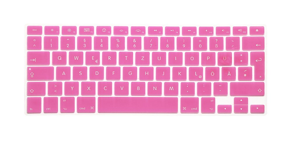 System-S Silicone Keyboard Cover QWERTZ German Keyboard Cover for MacBook Pro 13 Inch 15 Inch 17 Inch iMac MacBook Air 13 Inch Pink