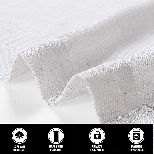 image for PrinceDeco Rich Linen Textured Curtains Privacy Soft Flax Linen Extra 