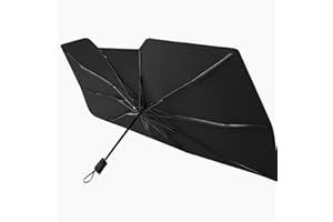 Protetor Solar Para-brisa, Quebra Sol Portátil, Proteção Térmica UV, Protetor Solar com Isolamento Térmico, Retrátil, Protetor Térmico Para Carro, Protetor Dobrável Preto para Carro – Premium