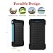 FLOUREON 10,000mAh Solar Charger Power Bank Portable Phone Charger External Battery Charger with Dual 2.1A USB LED Flashlight for iPhone X/8/7/ 6s Plus, Samsung Galaxy S8/ S7/ S6 and More (Blue)