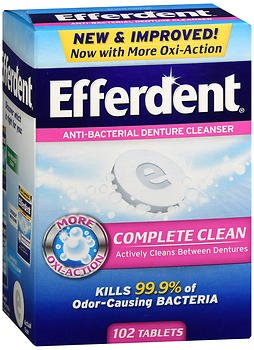 Efferdent Anti-Bacterial Denture Cleanser Tablets - 102 ct, Pack of 2