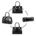 Hynes Victory Crocodile Pattern Top Handle Handbags Purses (Black)