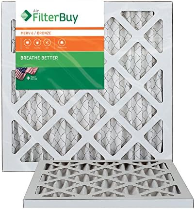 AFB Bronze MERV 6 10x18x1 Pleated AC Furnace Air Filter. Pack of 2 Filters. 100% produced in the USA.