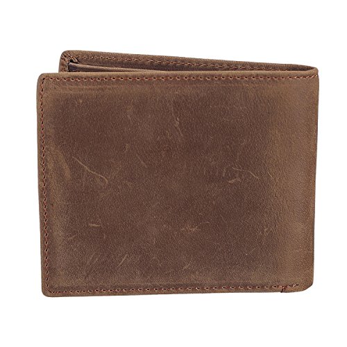 Polare Men's RFID Blocking Vintage Italian Genuine Leather Slim Bifold Wallet Handmade