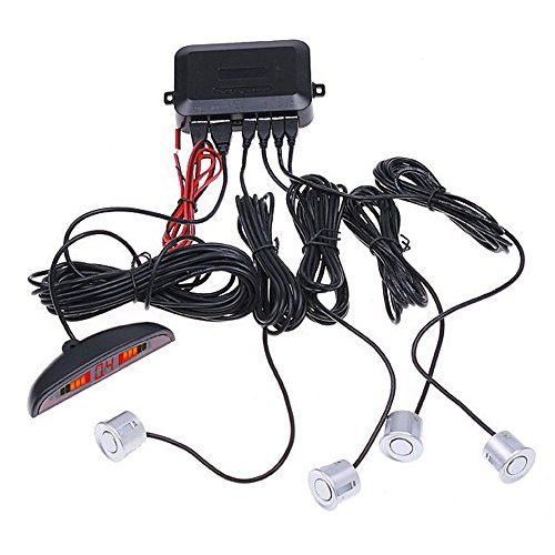 Tiemahun LED Parking Sensors Car Auto Vehicle Reverse Backup Radar System, Sound Warning, Water resistant anti-freeze, 22MM Diameter Sensor 2.3M Cable X68D (White) - Thumbnail 2