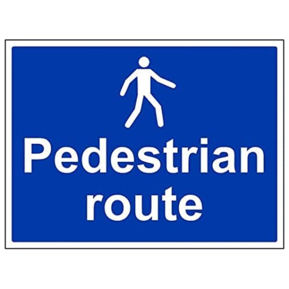 V Safety Eco Friendly Mandatory General - Pedestrians Route - 600 x 200 mm Safety Sign