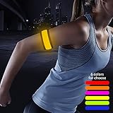 Higo Led Sports Wristbands, Safety Lights for Running, Glow in the Dark Led Slap Bracelets for Cycling, Jogging, Dog Walking (Yellow)