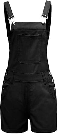 black distressed overall shorts