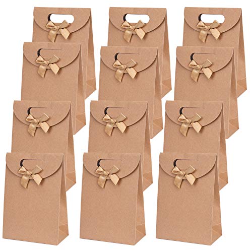 Livder 24 Pack Brown Kraft Paper Bag Gift Party Bags (7.9 x 5.5 x 2.8 Inches)