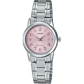Casio #LTP-V002D-4B Women's Standard Stainless Steel Pink Dial Date Watch