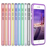 iPhone 6S Bumper, iPhone 6 Bumper, Costyle 10pcs/lot 10 Colors Clear Slim Bumper Cover Skin Case w/ Metal Buttons For iPhone 6 6S 4.7 Inch-Black White Pink Purple Orange Yellow Blue Deep Blue Red Rose